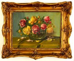 Murin Vilmos (1891-1952): Virágcsendélet. Olaj, vászon, jelzett, keretben, 30×40 cm