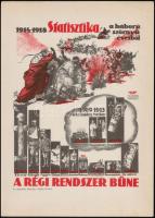 cca 1959 Bokros Ferenc-Fejes Gyula Statisztika a háború szörnyű éveiből plakátjának ofszet reprintje A magyar Tanácsköztársaság plakátjai kiadványból, 34x24,5 cm