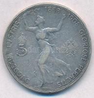 Ausztria 1908. 5K Ag "Ferenc József - Jubileum" T:2-,3 Austria 1908. 5 Corona Ag "Fra...