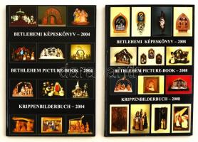 2 db bethelemes képeskönyv: Betlehemi képeskönyv / Bethlehem Picture Book / Krippenbilderbuch. Bp., 2004-2008, Magyar Kézművességért Alapítvány. Kartonált papírkötésben, jó állapotban.