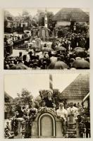 cca 1935 Országzászló avatási ünnepség, rajta Horthy Miklósné Purgly Magdolna, 2 db fotó, Turul Fotoriport Vállalat és Képügynökség, hátoldalán pecséttel jelzett, 16,5x23 cm