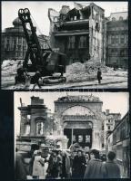 1965-1966 Budapest, Nemzeti Színház bontása, 5 db vintage fotó, 9x12 cm és 9x14 cm között