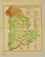 cca 1930 Bács -Bodrog, Csongrád, Pest-Pilis-Solt-Kiskun VM. térkép 1:800.000, dr. Kéz Andor, Révai offsetnyomása, hajtásnál javított, 32x24,5 cm