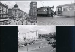 Budapesti villamosok Fekete György (1904-1990) budapesti fényképész gyűjtéséből, 4 db mai nagyítás, 10x15 cm