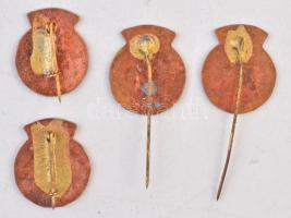 ~1960-1980. "MTA" 5, 15, 20 és 25 év tagságért, zománvozott jelvények és kitűzők (22mm) T:...