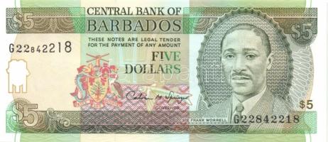 Barbados 1986. 5$ T:I