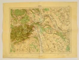 cca 1929 Kőszeg térképe, 1:75000, Magyar Királyi Állami Térképészet, széleinél javított, 39×52 cm