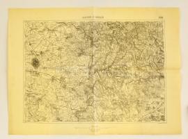 cca 1924 Devecser és Városlőd térképe, 1:75000, Magyar Királyi Állami Térképészet, 47,5×63 cm