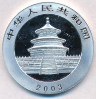 Kína 2003. 10Y Ag "Panda" hátoldal multicolor festett (1oz/0.999) T:PP kis festékhiány
Ch...