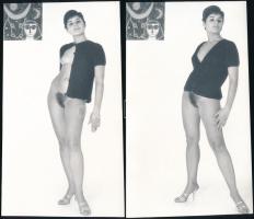 cca 1973 Fekete-fehér, igen-nem, 5 db vintage fotó, 18x10 cm / 5 erotic photos, 18x10 cm