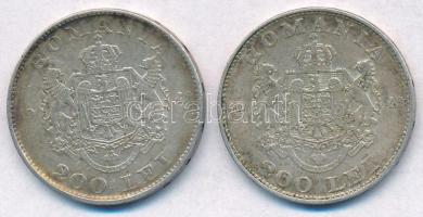 Románia 1942. 200L Ag (2x) T:2,2- 
Romania 1942. 200 Lei Ag (2x) C:XF,VF