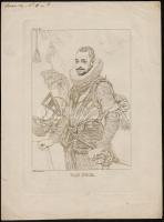 cca 1830 Nepomuk Muxel (1790-1870): 5 db rézkarc, papír, jelzett a dúcon, 24x18 cm