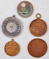 5db-os vegyes érme, kitüntetés és sportérem tétel T:2-3