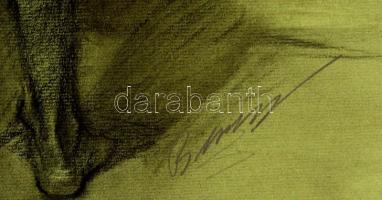 Barcsay jelzéssel: Akt háttal. Szén, papír, felcsavarva, 63×49 cm