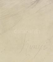 Szőnyi jelzéssel: Idős női fej. Ceruza, papír, felcsavarva, 35×40 cm