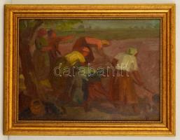 Jelzés nélkül: A határban, olaj, fa, keretben, 33×46 cm