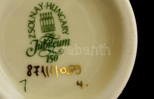 Zsolnay búzavirág mintás váza, kézzel festett, jelzett, hibátlan, m: 16 cm