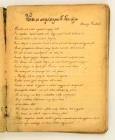 cca 1920-1930 Ozorai Teréz kézzel írt versgyűjteménye, korszakbeli költők munkáiból, füzetben, viseltes borítóval 24x19 cm