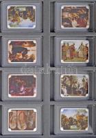 DN "Magyar Festészet Remekei" ezüstözött Cu, multicolor festéssel (16xklf), 16 férőhelyes ...