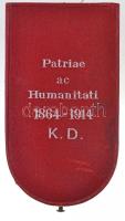 1914. "A Vörös Kereszt II. Osztályú Díszjelvénye hadidíszítménnyel" Ag, zománcozott kitünt...