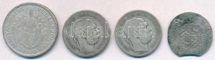 4db-os vegyes magyar és külföldi rossz tartású ezüstpénz tétel T:3,3-
4pcs of various silver coins ...