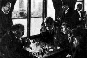 10 db modern vegyes sakk motívumlap, közte 1 nagyméretű lap / 10 modern mixed chess motive cards, am...