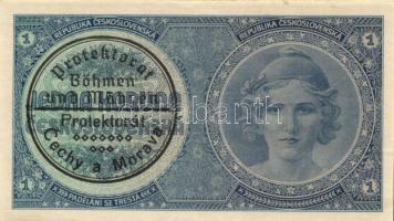 Cseh-Morva Protektorátus/német megszállás 1939. 1K gépi felülbélyegzéssel T:I