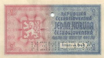 Cseh-Morva Protektorátus/német megszállás 1939. 1K gépi felülbélyegzéssel "SPECIMEN" lyuka...