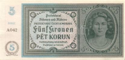 Cseh-Morva Protektorátus/német megszállás 1940. 5K T:I