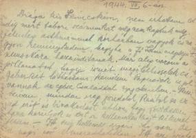 1944 Lonkai János zsidó KMSZ (közérdekű munkaszolgálatos) levele a munkatáborból. V744. / WWII Letter from a Jewish labor serviceman. Judaica (EK)