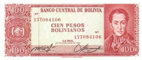 Bolívia 1962. 10B, 50B, 100B (3x klf variánsok) T:I (4x), II (1x)