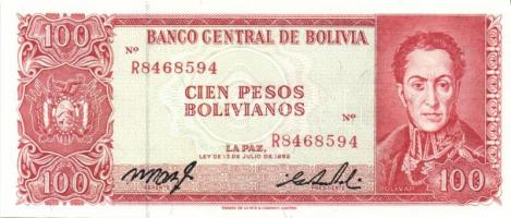 Bolívia 1962. 10B, 50B, 100B (3x klf variánsok) T:I (4x), II (1x)