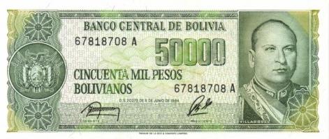 Bolívia 1981-84. 500B, 1000B, 5000B, 10.000B, 50.000B, 100.000B T:I