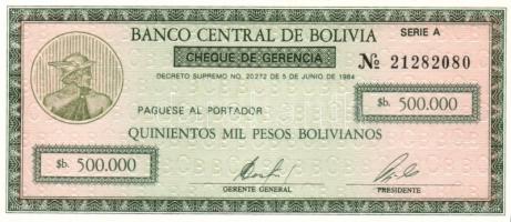 Bolívia/La Paz 1984. 100.000PB, 500.000PB T:I
