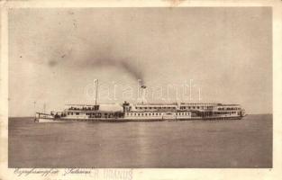 Saturnus, Sternklasse típusú lapátkerekes gőzhajó / Donaudampfer Saturnus der DDSG / Hungarian passenger paddle steamship + Express Dampfer Uranus (EB)