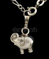 Ezüst(Ag) figaro nyaklánc elefánt függővel, jelzett, h: 40 cm, függő: 1,3x1,3 cm, nettó: 4,8 g