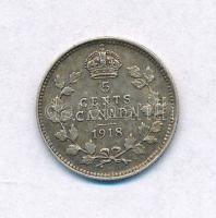Kanada 1918. 5c Ag "V. György" T:2
Canada 1918. 5 Cents Ag "George V" C:XF
Kra...