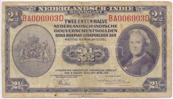 Holland Kelet-India 1943. 2 1/2G T:III- Netherlands East Indies 1943. 2 1/2 Gulden C:VG Krause 112