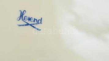 Herendi virág mintás süteményes tányérok ( 8db), kézzel festett, jelzett, hibátlan, d: 15-19 cm