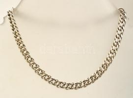 Ezüst(Ag) dupla szemű pancer karkötő, jelzett, h: 19 cm, nettó: 6 g