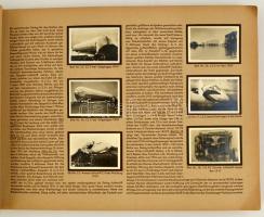 Zeppelin Világ körüli útjak, több mint 250 klf. cigarettakártya előnyomott albumban. Komplett album ...