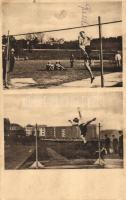 1910 PTE és BEAC verseny. Br. Wardener magasugrása Pozsonyban. Kiadja a Klasszikus pillanatok vállalat, Révész és Biró műterem / Hungarian Athletics Competition. High jump technique (EK)