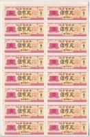 Kína ~1983-1992. 5 klf rizsjegy ívben T:I-II
China ~1983-1992. 5 diff rice coupon in sheets C:UNC-X...