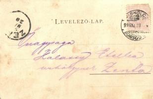 1899 Miskolc, Erzsébet tér, Kereskedelmi Kamara. Ferenczi B. kiadása (vágott / cut)