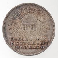 Habsburg Birodalom / Pozsony 1830. szeptember 28. Koronázási zseton Ag "I. Ferenc - V. Ferdinán...