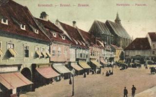 Brassó, Kronstadt, Brasov; Marktplatz / Piac tér, üzletek / market square, shops (EK)