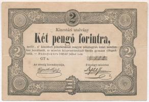 1849. 2Ft Kossuth bankó T:III szép papír, lyuk Adamo G108