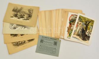 cca 1900 28 db színes litográfia, mese és könyv illusztrációk / 28 lithographic illustrations 14x21 cm