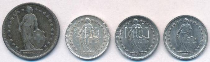 Svájc 1921. 1Fr Ag + 1956. 1/2Fr Ag + 1969. 1/2Fr Cu-Ni (2x) T:2 patina
Switzerland 1921. 1 Franc A...
