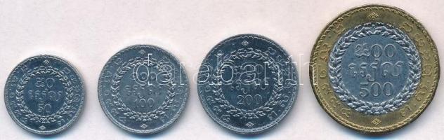 Kambodzsa ~1990. 50R-500R (4xklf) T:1- Cambodia ~1990. 50 Riels - 500 Riels (4xdiff) C:AU